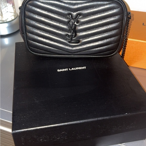 Saint Laurent Black Chevron Crossbody Bag - Picture 1 of 1